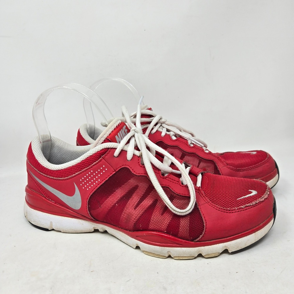 Nike Training Shoes Red Silver Mesh Athletic Sneakers 511332-600 Womens 9